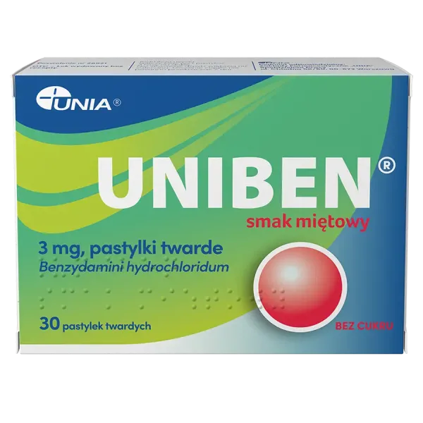 Uniben pastylki smak miętowy 30 szt.