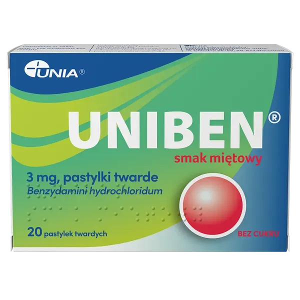 Uniben pastylki smak miętowy 20 szt.